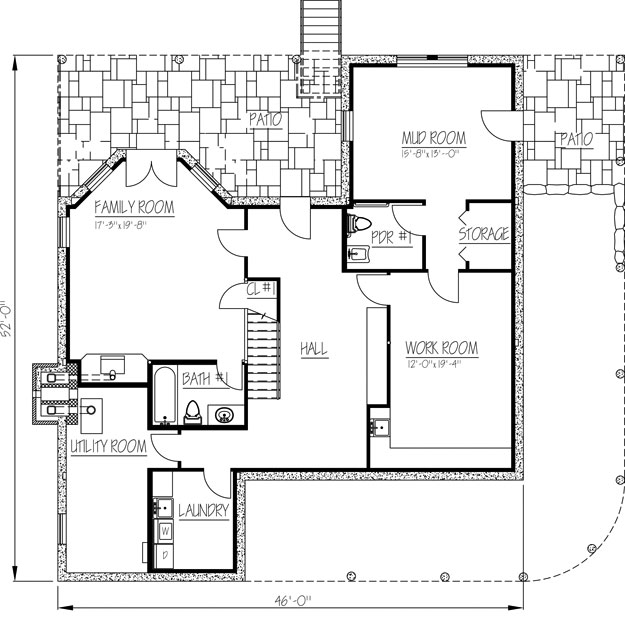 The Alexis Basement/Lower Floor Plan